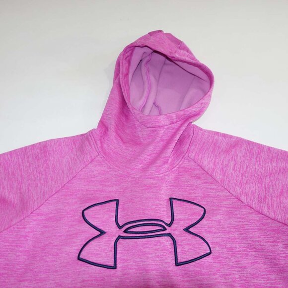 Under Armour Women's Loose Coldgear Hoodie Sweatshirt Medium Pink M Pullover - Picture 2 of 5